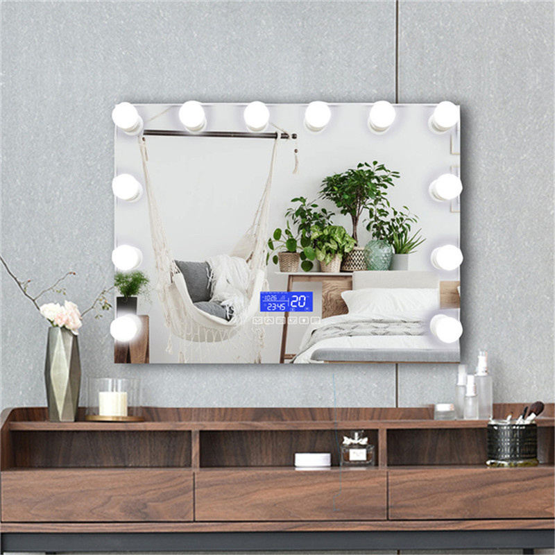 Dekorativní Krása Vanity Touch Screen Bluetooth Mirror Wall-monted Hollywood led marnivost zrcadlo