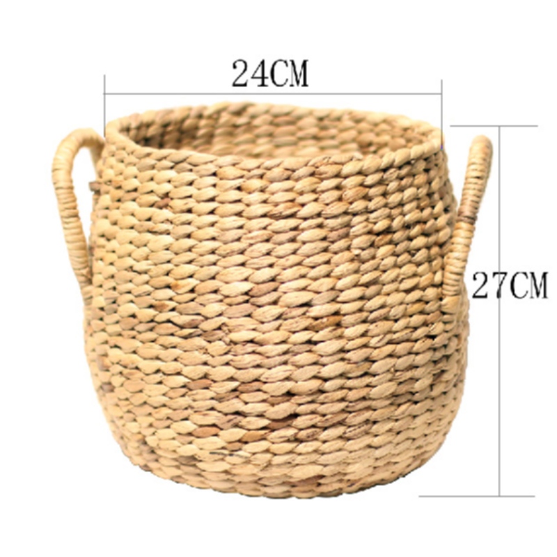 Slaměný tkaný úložný koš