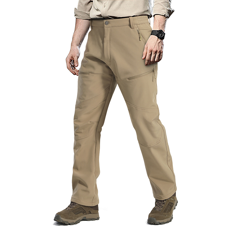 OEM Wholesale Camping Fishing Fleece Outdoor Softshell Pants Trousers with Zipper Pocket, Trekking Pants, Garment Manufactor