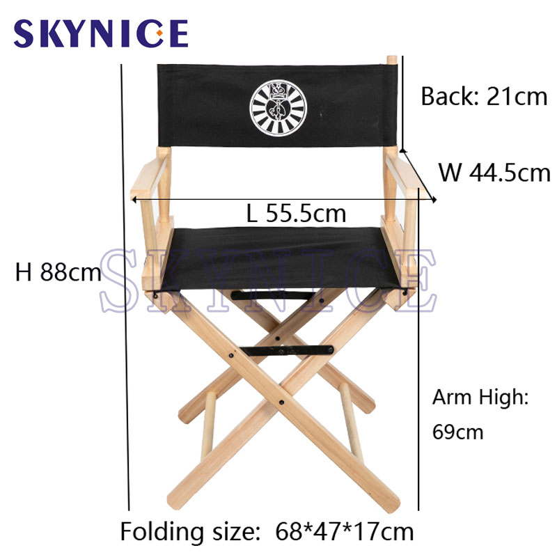 Natural Frame Custom Wooden Foldable Director Chair with LOGO