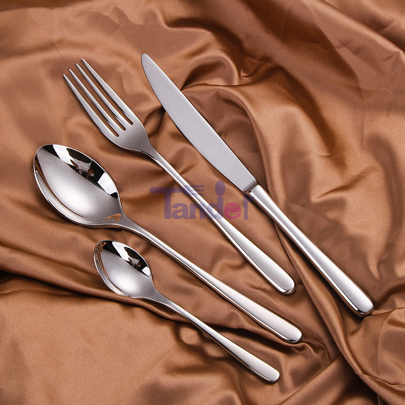 Modern í Silver Stainless Steel High Quality Silverware Obnovitelné Cutlery Wedding Flatware Sada