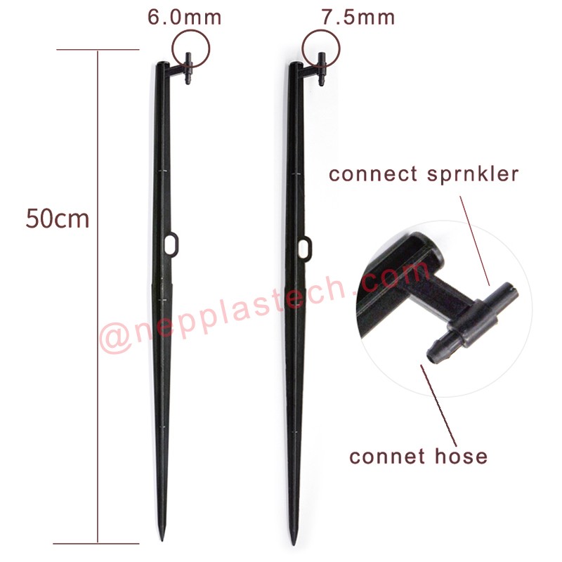 příslušenství pro solární zavlažovací systém 15 mm až 60 mm černé mikropodlažní trysky