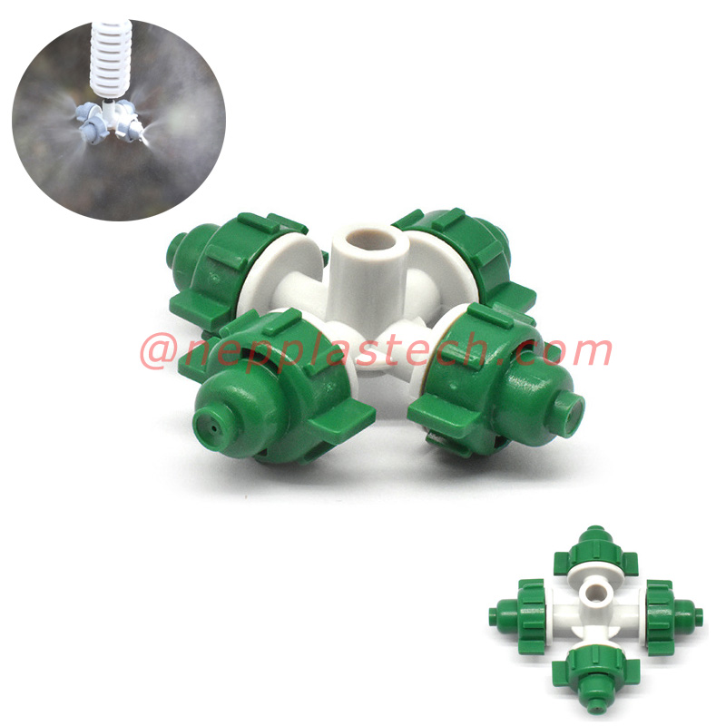 Cross Atomizing postřikovač skleníkové chlazení a zvlhčování zamlžovačů, které šetří vodu zavlažování Mikropodstřikovač mlhy