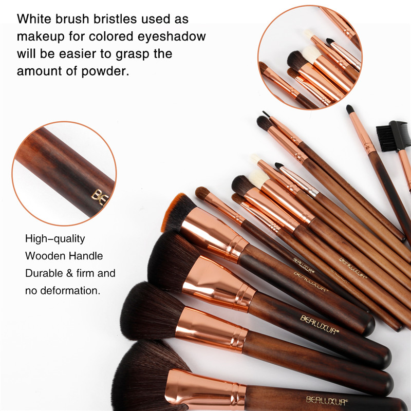 Makeup Brush Set, 13ks Makeup Brusles Premium Syntetic Bristles Powder Foundation Blush Contour Contour Contour Concealers Lip Eyeshadow Brush Kit 8230; (005 Wooden handle)