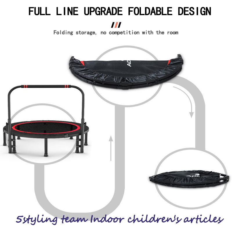 Komerční šestiúhelník pro dospělé fitness trampolíny pro děti, vnitřní a venkovní, tichá elastická lanová trampolína s madlem