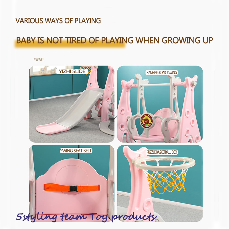 Kombinace dětských skluzavek a houpaček krytý malý zábavní park tři v jednom dětském mateřském školce zahuštění skluzavek