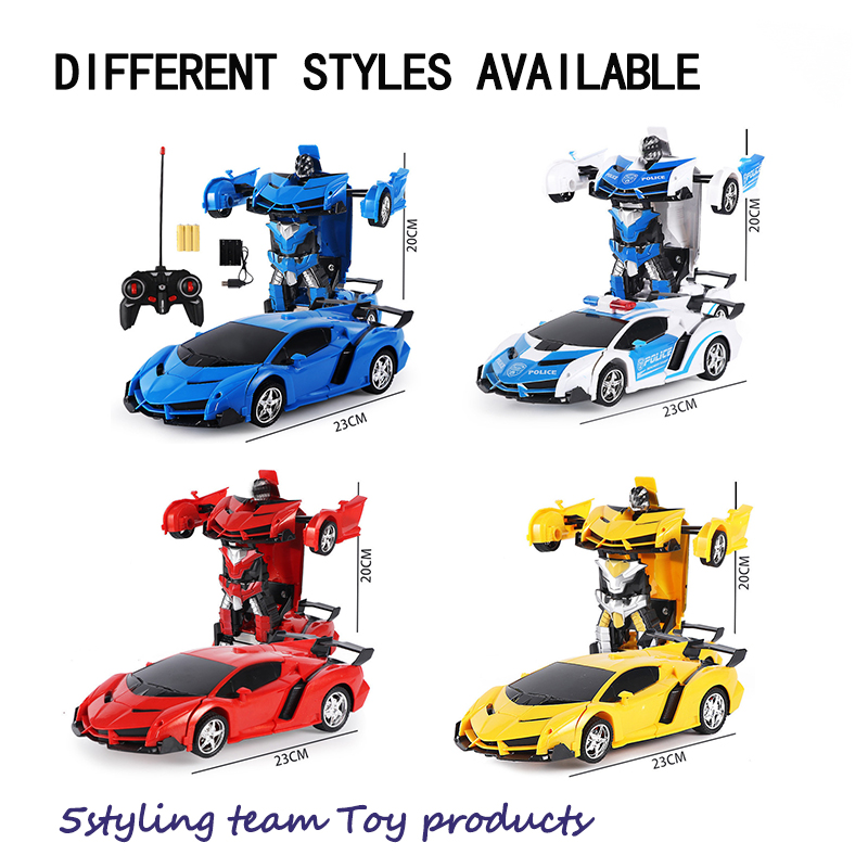 Xuezhishan elektrické dálkové ovládání auto 1:18 jeden knoflík dálkové ovládání deformace auto robota simulace auto vak nabíjení