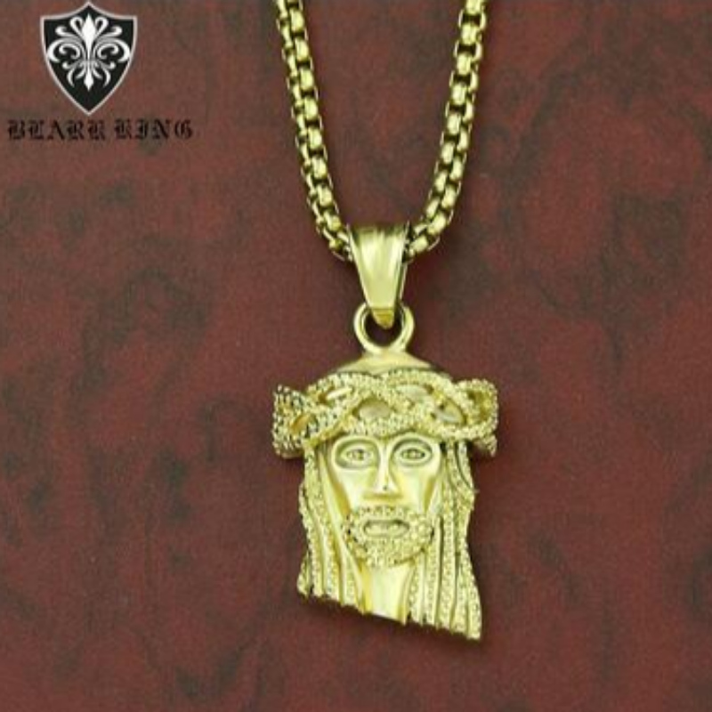 Retro šperky European and American retro personality Ježíš portrét nerez ocel 18K Gold Men's Pendant retro Ježíšův portrét Pendant