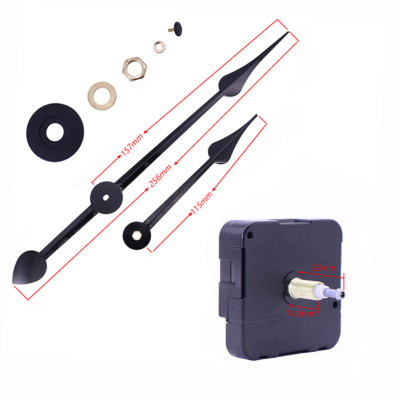 HR1688 23mm křemenný černý hodinový strojek a velké hodinové ruce