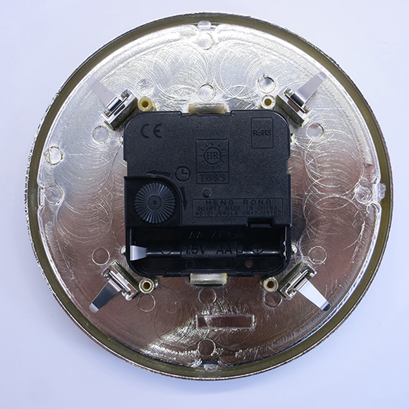 Stříbrná kruhová nástěnná hodinová vložka 130 mm