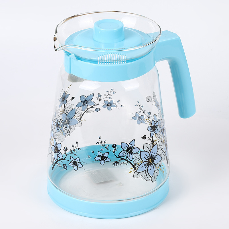 Nová Teapot Housewood Simple Applicque Creative Handle Design Cold Water Glass Pot Spot Custom Wholesale