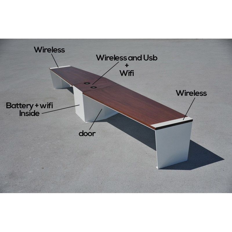 Energetický úspora vlastní barvy Tvar Smart Solar Powered Bench