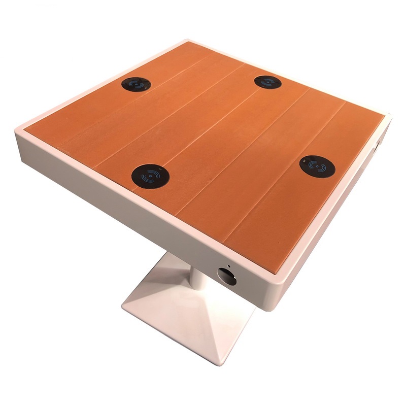 Nerezový dřevěný barevný chytrý stůl Wifi s nabíječkou USB