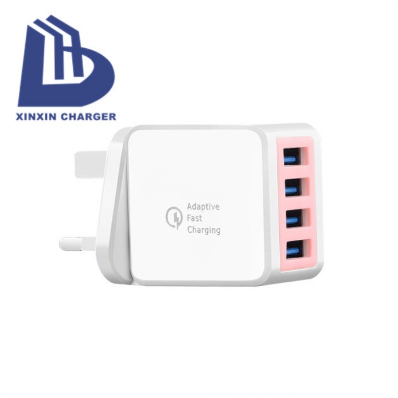 EU/US/UK Plug 2.1A 4 Port USB Wall Charger AC Travel Charger Adaptér přenosná nabíječka 18W 3.0 nabíječka
