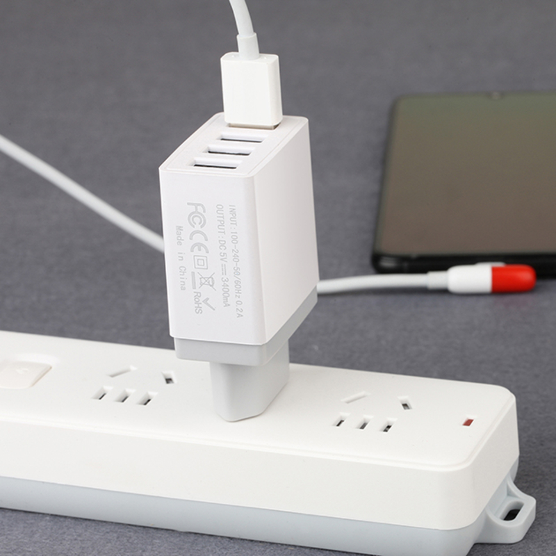 4 porty USB nástěnná cestovní nabíječka Adaptér Rychlá nabíječka mobilních telefonů víceportová USB nabíječka