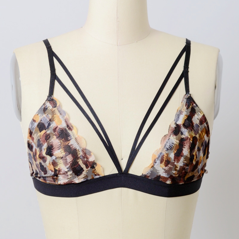 GA-5498 Grace Dívka Splash Leopard Strappy Bralette Velkoobchod