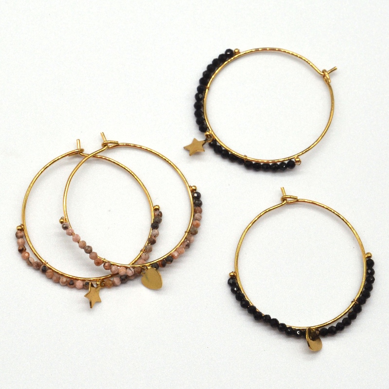 Kulaté náušnice, korálky, etnický styl, retro, bohémský styl, kruhové náušnice, dámský styl, hvězdný bohémský styl, přívěšek, Čína továrna na zpracování šperků Ruifanbao