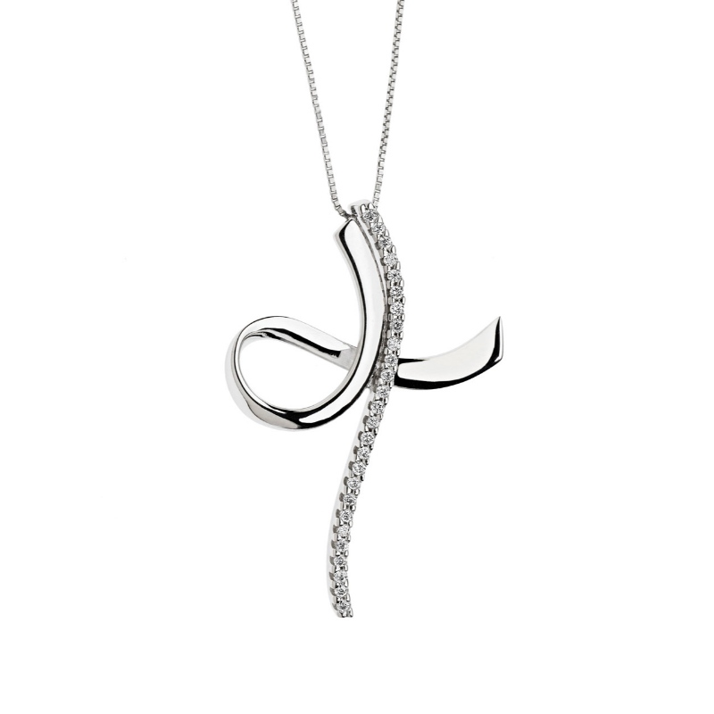 Dámy Simple Cross Type 925 Silver Viscose Stone Nekklace China Ruifanao Jewelry Factory