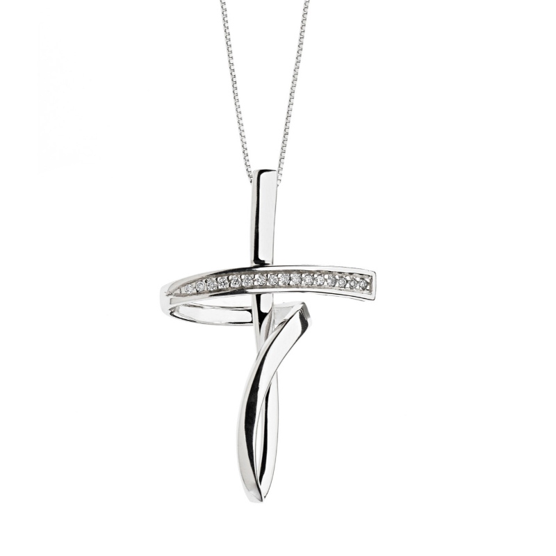 Dámský evropský a americký jednoduchý kříž s 925 mincovním stříbrným náhrdelníkem v továrně na zpracování šperků v Číně Ruifanbao