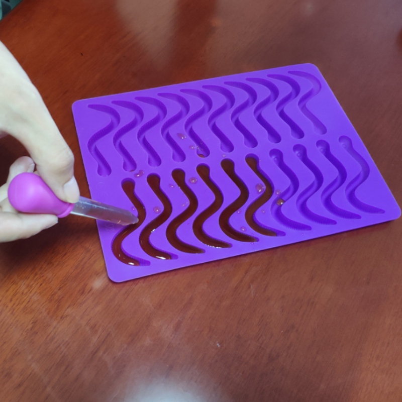 Silikon červ cukrová model housenka tvar ryby hmyz čokoládový model malý had led mřížka