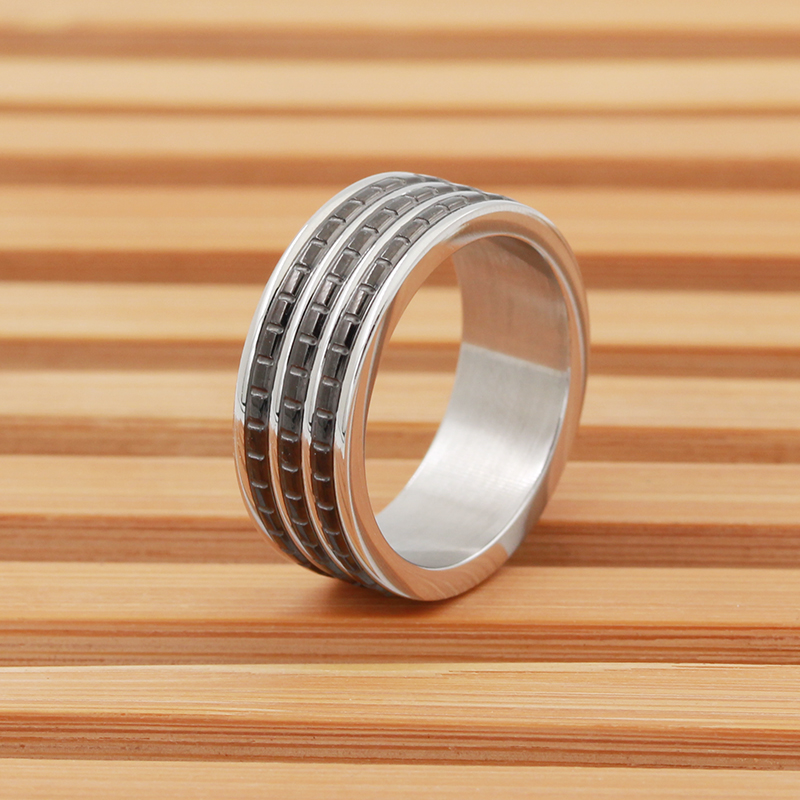 Pánský dvoubarevný pozlacený prsten z nerezové oceli