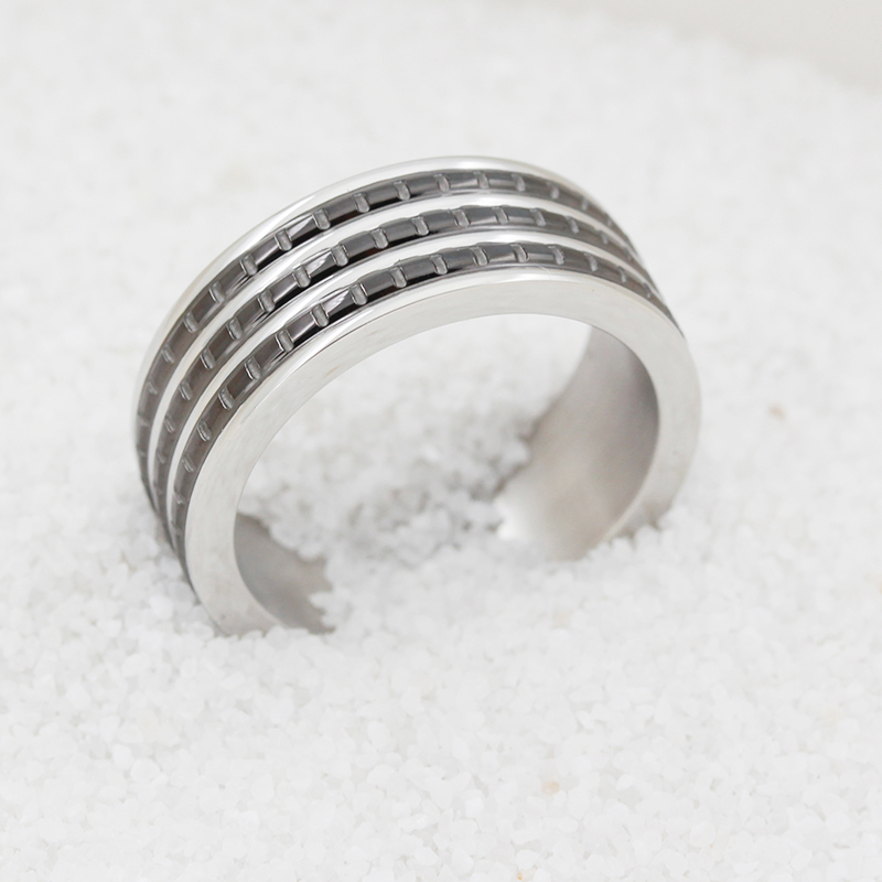 Pánský dvoubarevný pozlacený prsten z nerezové oceli