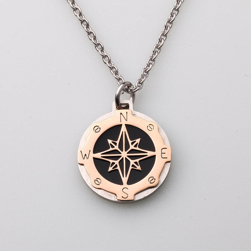 Pánský náhrdelník z nerezové oceli v italském stylu s kormidlovým větrem s kotvou vyrobený v Číně