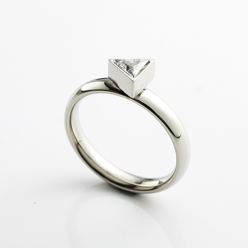 Dámský prsten z nerezové oceli Zlatý \/ Růžové zlato \/ Stříbrný prsten CZ Kamenný prsten