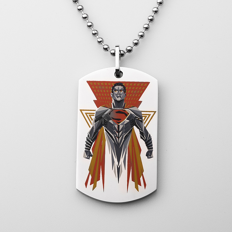 Náhrdelník z nerezové oceli s přívěskem Superman Dog Tag Náhrdelník