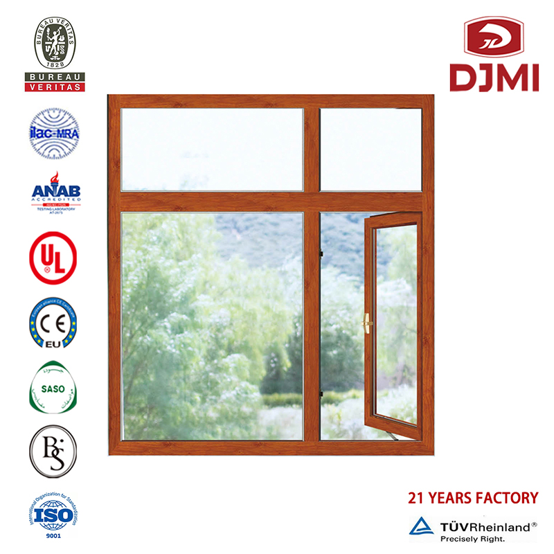 Casement Factory Lowest Price Window Customize 5Mm Tempered Chinese Casement Glass Aluminum Guangzhou Výrobce Cena Tilt Turn Window Mechanismus Multifunkční životnost Swing Wood Barevné okno Tilt Sash Windows