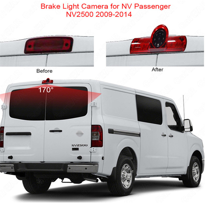 Auto HD Night Vision Parking Reverse Backup Auto Video Brzdová kamera pro Nissan Pasger NV 1500 2500 3500 Cargo Van 2009-2016