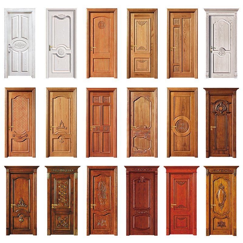 Nové nastavení Pevné Wood Doors Design Entry Wooden Hidden Door Chinese Factory Popular Carving Wood Design Bedroom Beden Wood Quality With Archiparod European Wood Bedroom Wooden Door
