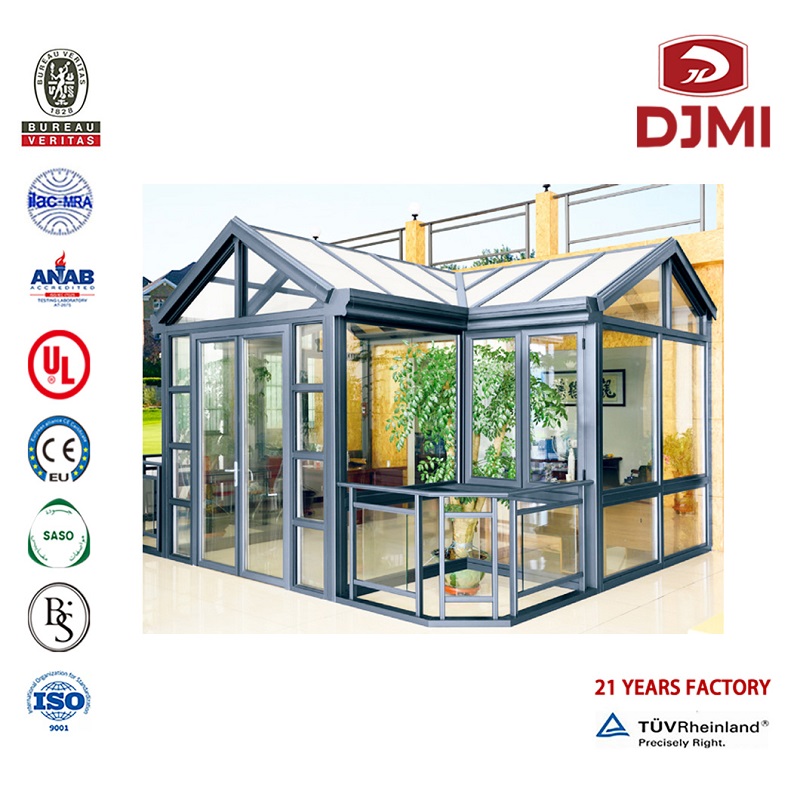 Nový design vysoká kvalita Lowes Sunrooms Glass Green House Brand New Aluminium Design Izolované sklo Sunroom Hliníkové pokoje horké hliníkové designy Sluneční pokoj