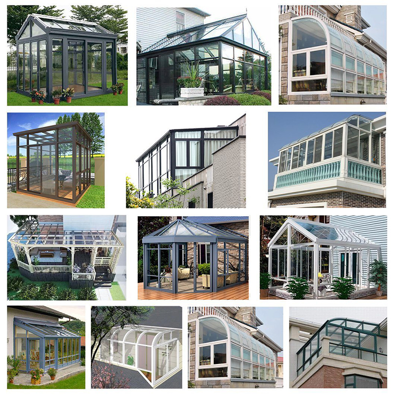 Profesionální Panels Glass Houses Portable Aluminum Sunroom New Design High Quality Lowes Sunrooms Glass Green House Brand New Aluminium Design Izolované sklo Sunroom Aluminum Sunroom