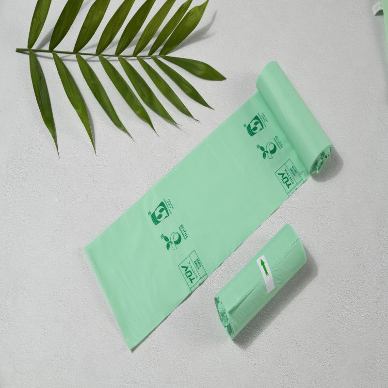 kukuřičný škrob biologicky rozložitelný 100% kompostovatelné pytle na odpadky na válci