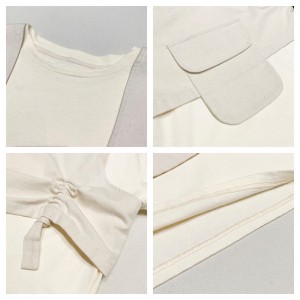 Volně padnoucí design Minimalistický styl s kulatým límcem Styl prošitého rukávu Neformální Jednobarevná bavlna a lněné nadměrné vlastní trička z roku 19527 + vesty