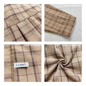 Loose-fitting design Minimalist Stylish Casual Solid color Striped Checked oversized custom 17796 Loose Checked Shirt