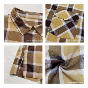 Loose-fitting design Minimalist Stylish Casual Solid color Striped Checked oversized custom 17853 Loose Checked Shirt