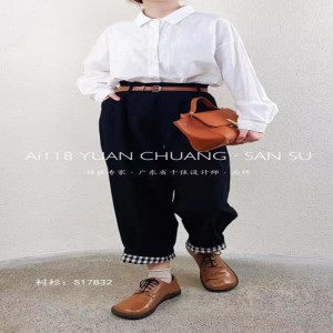 Loose-fitting design Minimalist Stylish Casual Solid color Striped Checked oversized custom 17832 Loose Shirt