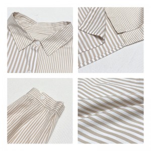 Loosefit-fitting design Minimalist Stylish Casual Solid Color Striped Checked oversized custom 17835 Vertical Striped Shirt