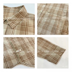 Loose-fitting design Minimalist Stylish Casual Solid color Striped Checked oversized custom 17828 Loose Checked Shirt