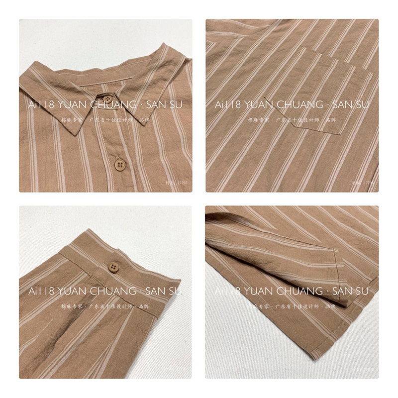 Loosefit-fitting design Minimalist Stylish Casual Solid color Striped Checked oversized custom 17795 Vertikální pruhované košile