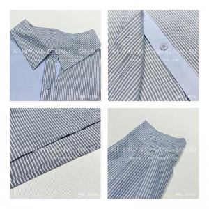 Loosefit-fitting design Minimalist Stylish Casual Solid Color Striped Chetched oversized custom 17726 Vertical Striped Shirt