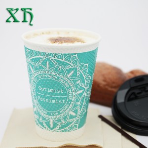 12oz zvlněný nástěnný papír na kávu