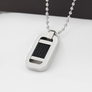 Velkoobchodní náhrdelník z nerezové oceli, dvoubarevný černý ocelový drát