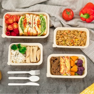 Ekologicky šetrné kompostovatelné jednorázové nádoby na skladování potravin s sebou kukuřičný škrob biologicky rozložitelné nádoby na potraviny