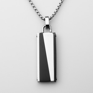 Šperky Mens Womens Stainless Steel Pendant Dvoutónový černý náhrdelník