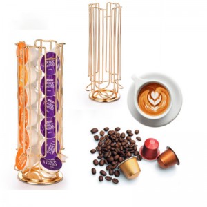 TMJ PP-588 360-stupňový rotovaný kovový kávový lus stanice kávové kapsle display stánek