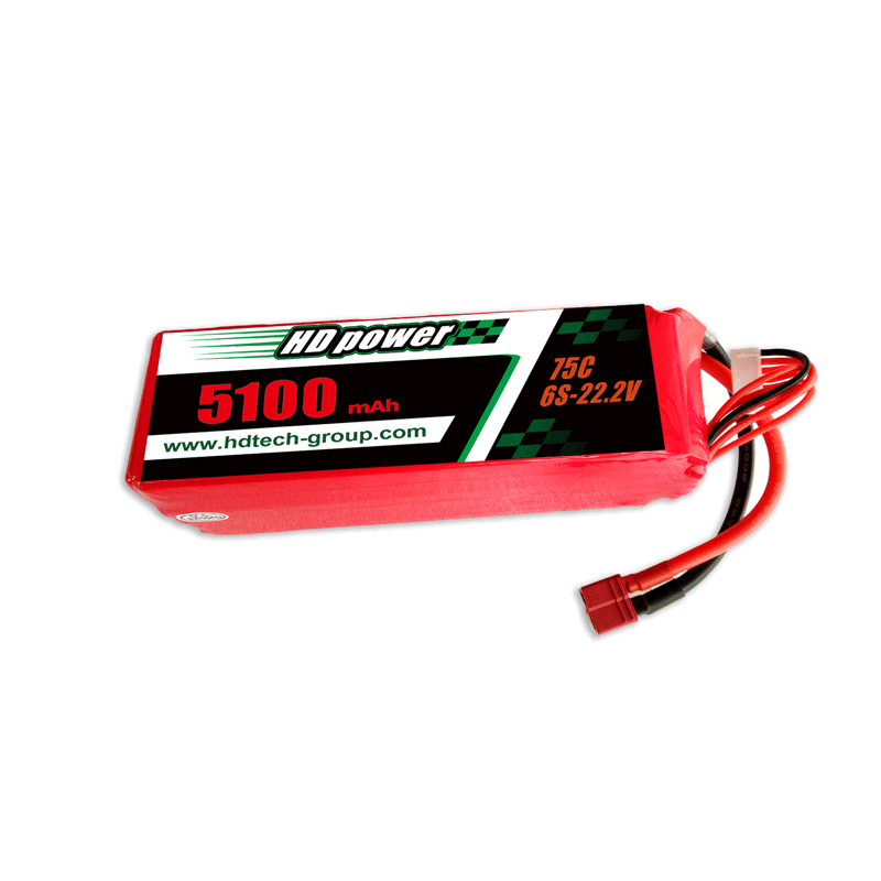 HD POWER 5100mAh 75C 6S 22,2V lipo baterie