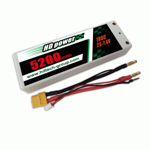 HD POWER 5200mAh 100C 2S 7,4V tvrdá LiPO baterie
